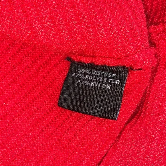 Red Ribbed Sweater Medium - Picture 3 of 5